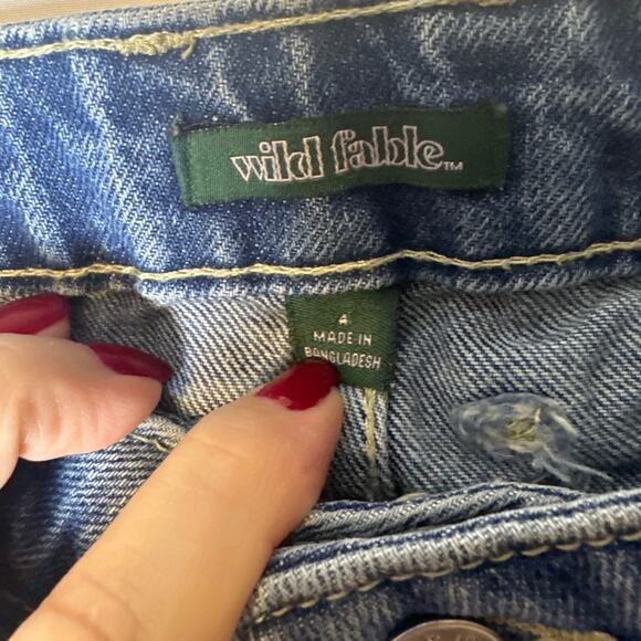 Wild Fable Women’s 100% Cotton Denim zipper Mini Skirt With‎ Patches Button 4 - Picture 5 of 8